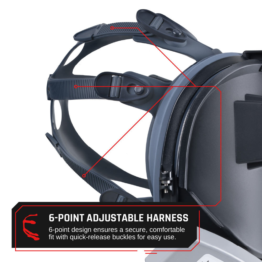 WF-101 Pro 3-in-1 Auto-Darkening Welding Hood with Full-Face Respirator for Grinding & Cutting