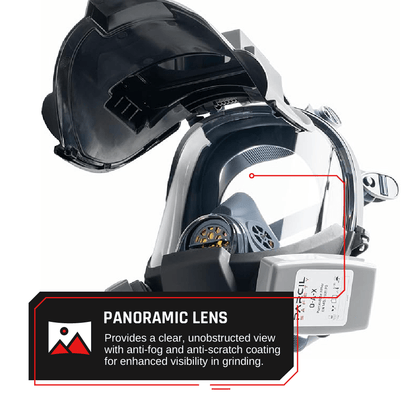 WF-101 Pro 3-in-1 Auto-Darkening Welding Hood with Full-Face Respirator for Grinding & Cutting